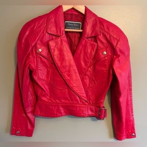 Vintage Michael Hoban for North Beach Leather Red Moto Jacket